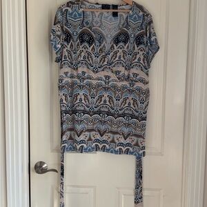 Axcess by Liz Claiborne Blue and Brown Top